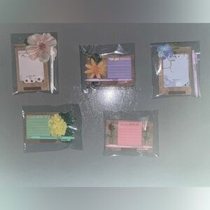 Homemade Floral Sticky Note Set with Pens